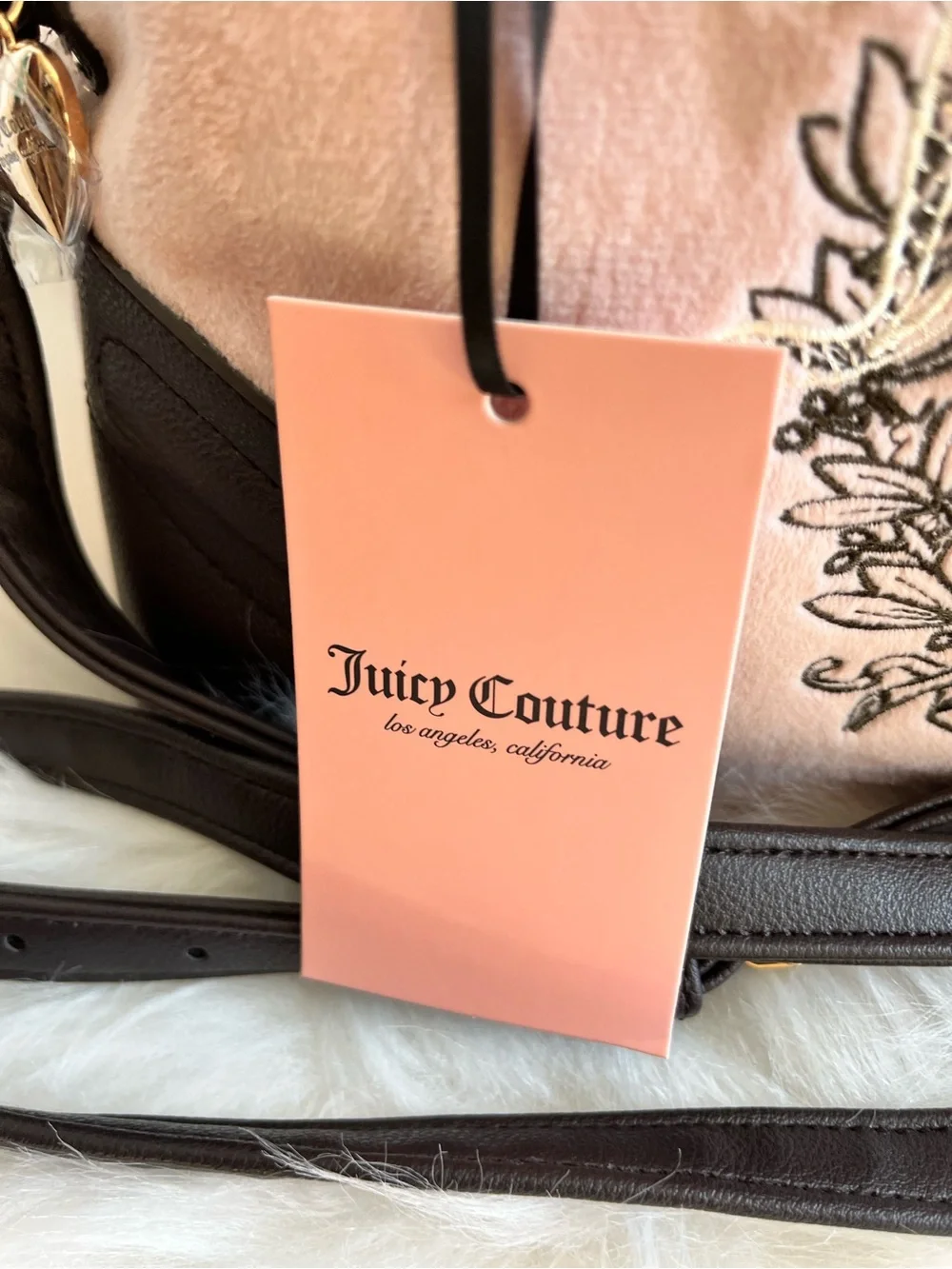 Y2K Inspired Juicy Couture Velour Satchel Purse – Pink & Black